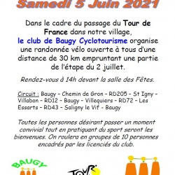 RANDONNEE VELO Samedi 5 juin 2021