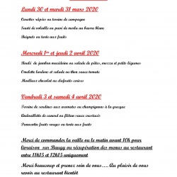 menus Le Sully semaine 30 mars au 1er avril 