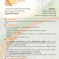 Nouvel atelier de Yoga Thérapie