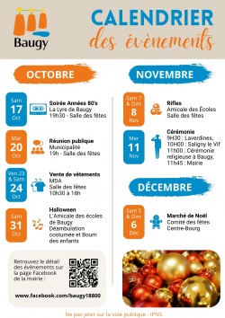 À VOS AGENDAS ! LES PROCHAINS ÉVÉNEMENTS À BAUGY