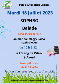 Pôle d'animations Séniors | 18 juillet