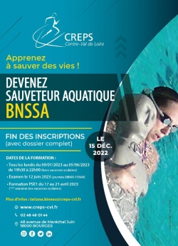 Devenez sauveteur aquatique - Formation au CREPS Bourges