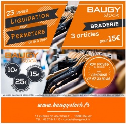 BAUGYSTOCK : liquidation totale avant fermeture définitive