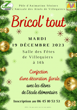 Atelier Bricol'tout à Villequiers | Pôle d'animation Séniors