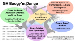 Reprise des cours Baugy'm dance