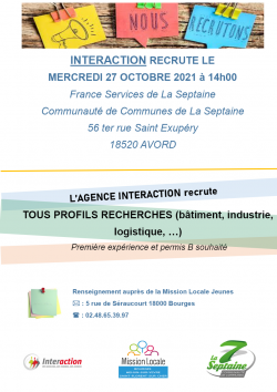 L'Agence INTERACTION recrute du personnel