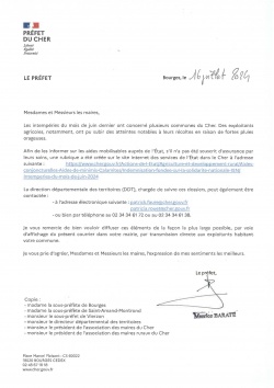 INTEMPÉRIES DE JUIN DERNIER - AIDES MOBILISABLES DE L'ÉTAT