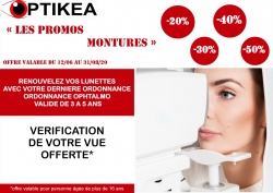 Votre opticien OPTIKEA BAUGY vous invite à découvrir « LES PROMOS MONTURES » du 13/06/2020 AU 31/08/2020.