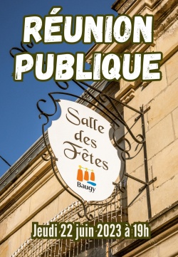 Réunion publique 22 juin à 19h | Salle des fêtes