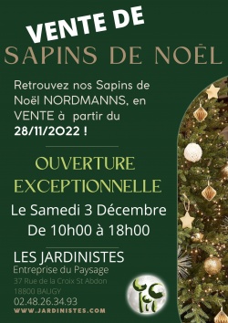 Vente de sapins de Noël | les Jardinistes