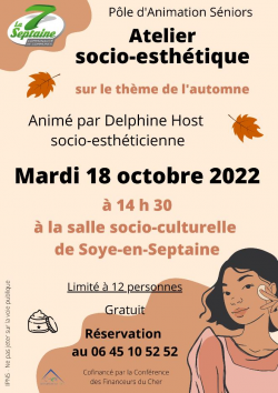 Atelier socio-esthétique Pôle d'Animation Séniors | 18 octobre 2022