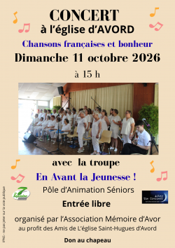 Concert Eglise d'Avord | Pôle d'animation Séniors le 11 octobre 2026