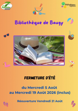 Fermeture estivale bibliothèque de BAUGY