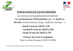 Permanences gendarmerie - maison France Services