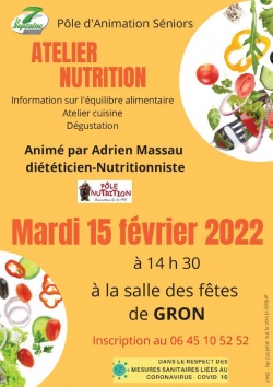 Atelier nutrition - Pôle d'animation Séniors