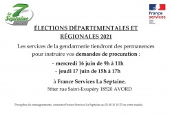 Permanence pour procurations Elections départementales et régionales