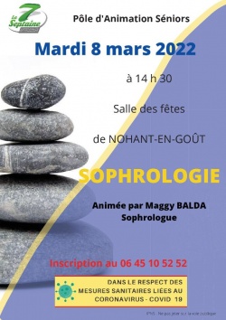 Atelier SOPHROLOGIE - Pôle d&#039;Animation Septaine - 8 mars 2022